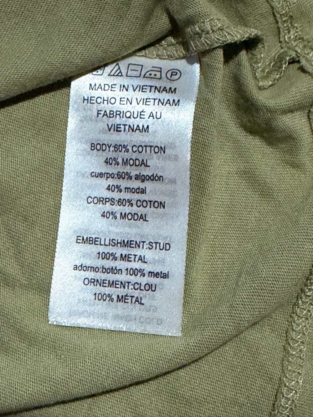 Michael Kors Olive Green Cold-Shoulder Tee with Gold Logo - Picture 8 of 9